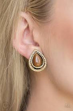 Load image into Gallery viewer, Noteworthy Shimmer Brass Clip On Earrings
