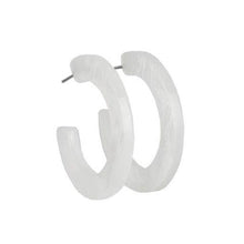Load image into Gallery viewer, Oceanside Oasis White Acrylic Hoop Earrings - Angie&#39;s $5.00 Bling