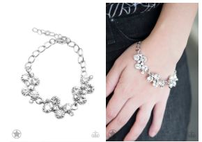 Old Hollywood White Blockbuster Bracelet - Angie's $5.00 Bling