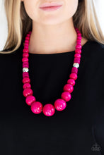 Load image into Gallery viewer, Panama Panorama Pink Wood Necklace