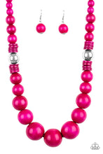 Load image into Gallery viewer, Panama Panorama Pink Wood Necklace