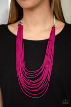 Load image into Gallery viewer, Peacefully Pacific Pink Seed Bead Necklace