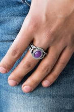 Load image into Gallery viewer, Peacefully Peaceful Purple Skinny Band Ring