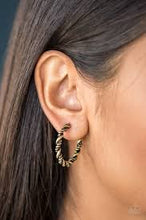 Load image into Gallery viewer, Plainly Panama Brass Hoops