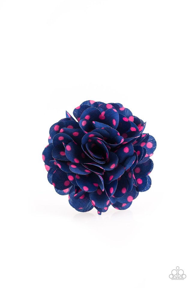 Polka and Petals Blue/Pink Hair Clip