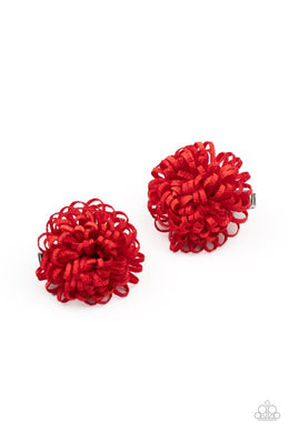 Pretty in Posy Red Hair Clips