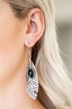 Load image into Gallery viewer, Quill Thrill Black Earrings