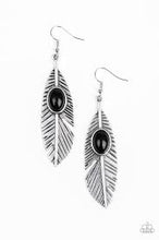 Load image into Gallery viewer, Quill Thrill Black Earrings