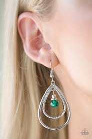 Reign On My Parade Green Earrings