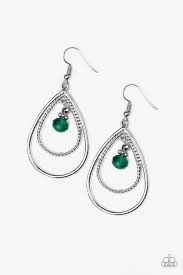 Reign On My Parade Green Earrings