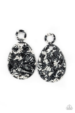 Retro-politan Black Acrylic Earrings