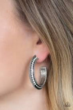 Load image into Gallery viewer, Retro Reverberation White Hoop Earrings