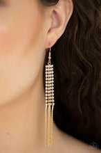 Load image into Gallery viewer, Rhinestone Romance Gold Earrings