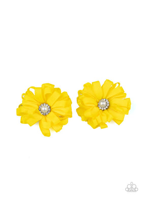 Ribbon Reception Yellow Hair Clips