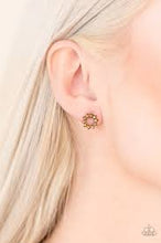 Load image into Gallery viewer, Richly Resplendent Brass Post Earrings