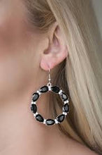 Load image into Gallery viewer, Ring Around the Rhinestones Black Earrings