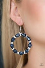 Load image into Gallery viewer, Ring Around the Rhinestones Blue Earrings