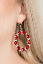 Load image into Gallery viewer, Ring Around the Rhinestones Red Earrings