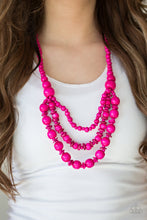 Load image into Gallery viewer, Rio Rainbows Pink Wood Necklace
