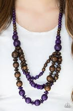 Load image into Gallery viewer, Rio Rainbows Purple Wood Necklace - Angie's $5.00 Bling
