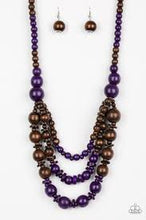 Load image into Gallery viewer, Rio Rainbows Purple Wood Necklace - Angie's $5.00 Bling
