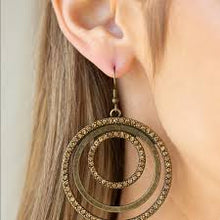 Load image into Gallery viewer, Rippling Refinement Brass Earrings