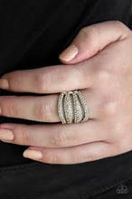 Load image into Gallery viewer, Roll Out the Diamonds Brown Ring - Angie&#39;s $5.00 Bling