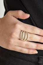 Load image into Gallery viewer, Roll Out the Diamonds Gold Ring - Angie's $5.00 Bling