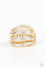 Load image into Gallery viewer, Roll Out the Diamonds Gold Ring - Angie's $5.00 Bling
