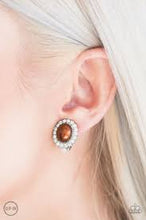 Load image into Gallery viewer, Romantically Regal Brown Clip On Earrings
