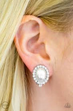 Load image into Gallery viewer, Romantically Regal White Clip On Earrings