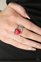 Load image into Gallery viewer, Rule With Your Heart Red Ring - Angie&#39;s $5.00 Bling