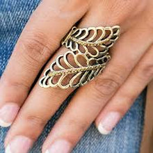 Load image into Gallery viewer, Runaway and Rhinestones Brass Skinny Band Ring