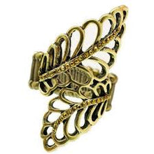 Load image into Gallery viewer, Runaway and Rhinestones Brass Skinny Band Ring