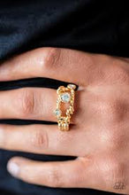 Load image into Gallery viewer, Runways and Rhinestones Gold Skinny Band Ring