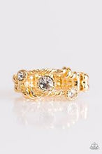 Load image into Gallery viewer, Runways and Rhinestones Gold Skinny Band Ring