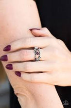 Load image into Gallery viewer, Runways and Rhinestones Purple Skinny Band Ring