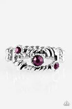 Load image into Gallery viewer, Runways and Rhinestones Purple Skinny Band Ring