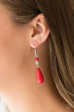 Load image into Gallery viewer, Sandstone Sunflowers Red Earrings