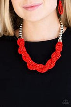 Load image into Gallery viewer, Savannah Surfin Red Seed Bead Necklace