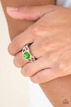 Load image into Gallery viewer, Shimmer Splash Green Skinny Band Ring