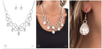 Show Stopping Shimmer White Blockbuster Necklace - Angie's $5.00 Bling
