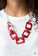 Load image into Gallery viewer, Sizzle Sizzle Acrylic Red Necklace
