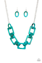 Load image into Gallery viewer, Sizzle Sizzle Blue Acrylic Necklace