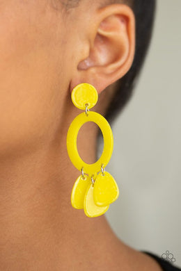 Sparkling Shores Yellow Acrylic Earrings - Angie's $5.00 Bling