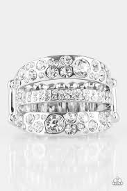 Stacks On Stacks On Stacks White Ring - Angie's $5.00 Bling