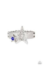 Load image into Gallery viewer, Star Spangled Starlet Blue Skinny Band Ring