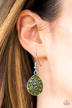 Load image into Gallery viewer, Storming Shimmer Green Earrings