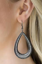 Load image into Gallery viewer, Straight Up Shimmer Black Earrings