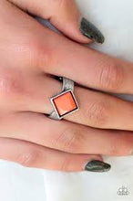 Load image into Gallery viewer, Stylishly Fair and Square Orange Skinny Band Ring